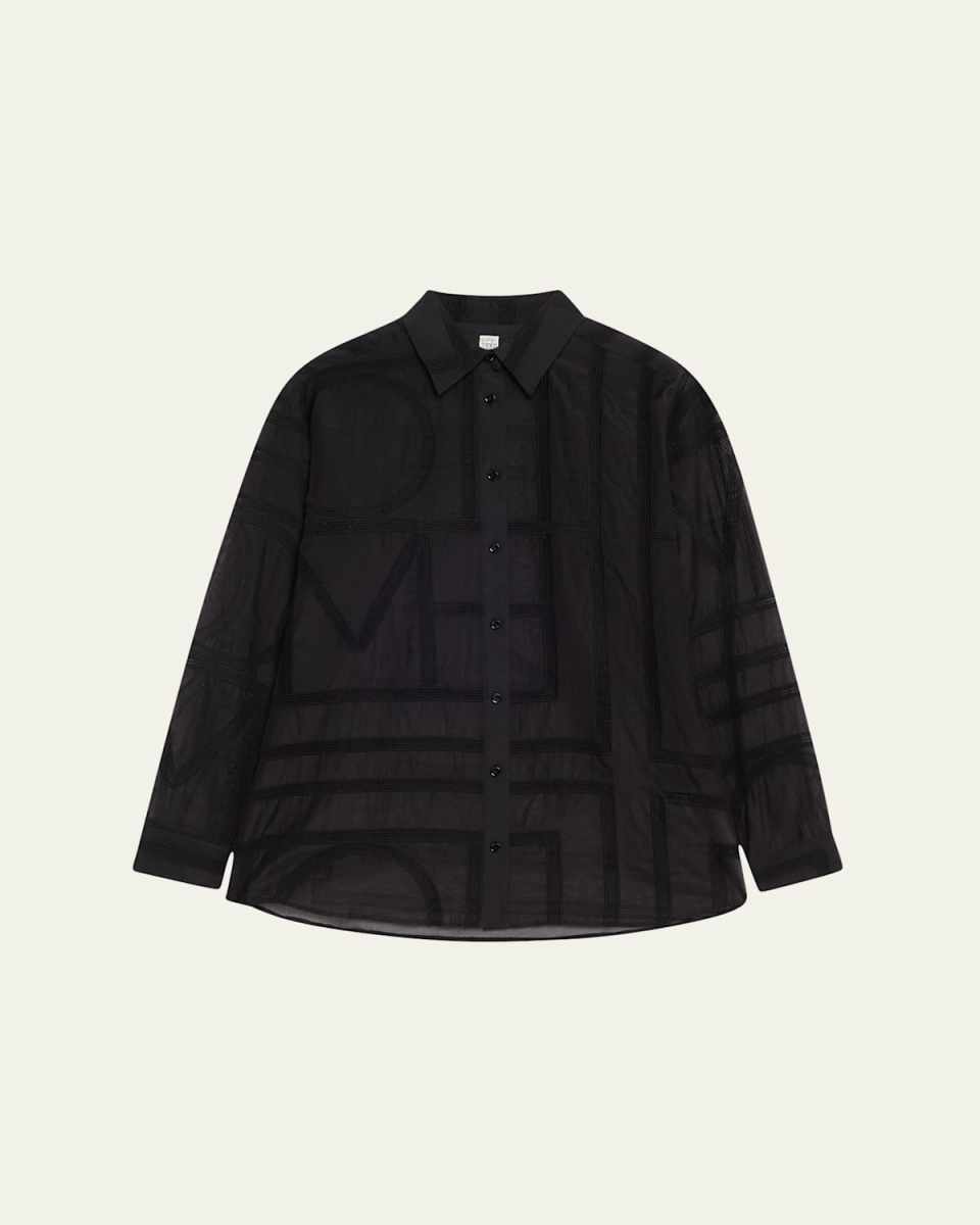 Monogram Crochet Embroidered Classic Shirt